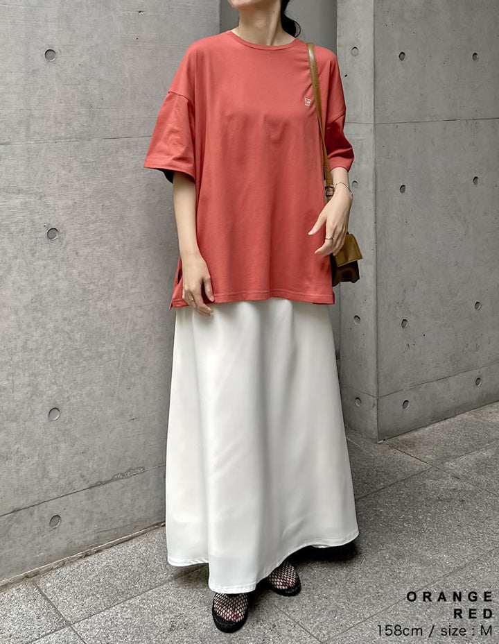 【TIME SALE 50%OFF ¥2,998⇒¥1,499】ワンポイント刺繍オーバーサイズTシャツ[mb] トップス 人気レディースファッション通販 リエディ