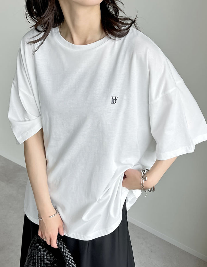 【TIME SALE 50%OFF ¥2,998⇒¥1,499】ワンポイント刺繍オーバーサイズTシャツ[mb] トップス 人気レディースファッション通販 リエディ