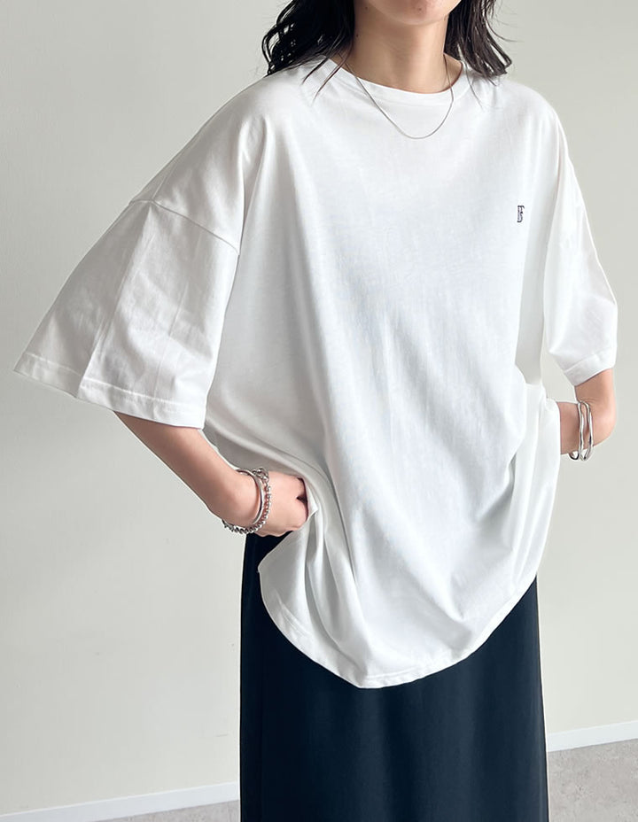【TIME SALE 50%OFF ¥2,998⇒¥1,499】ワンポイント刺繍オーバーサイズTシャツ[mb] トップス 人気レディースファッション通販 リエディ