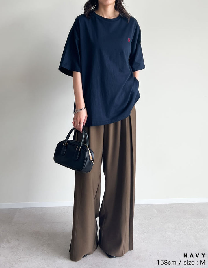 【TIME SALE 50%OFF ¥2,998⇒¥1,499】ワンポイント刺繍オーバーサイズTシャツ[mb] トップス 人気レディースファッション通販 リエディ