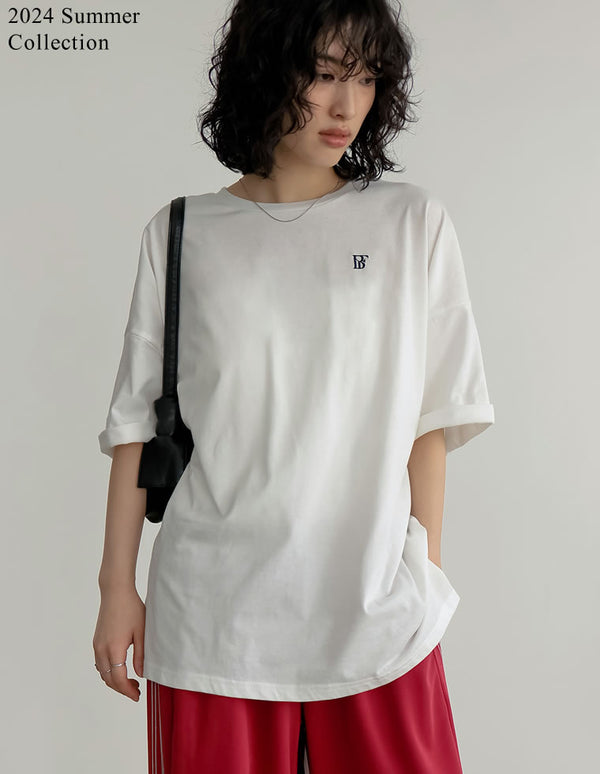 [2024 SUMMER COLLECTION]ワンポイント刺繍オーバーサイズTシャツ[mb] トップス レディースファッション通販 リエディ