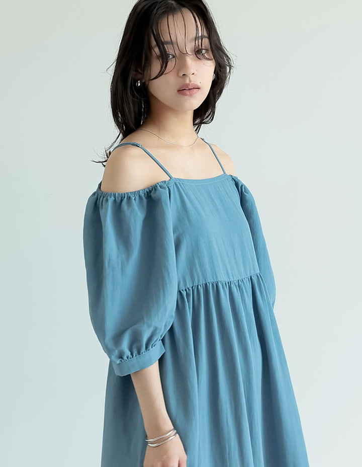 【TIME SALE 20%OFF ¥6,998⇒¥5,598】[新色追加][低身長サイズ有]パフスリーブティアードワンピース ワンピース 人気レディースファッション通販 リエディ