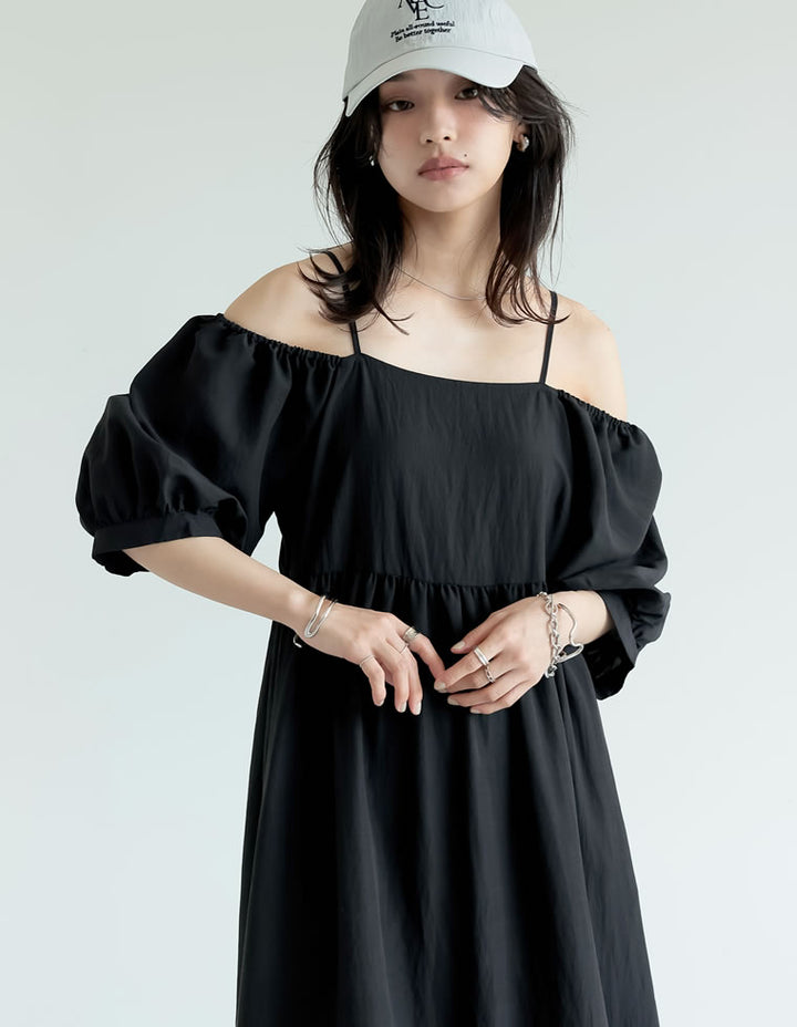 【TIME SALE 20%OFF ¥6,998⇒¥5,598】[新色追加][低身長サイズ有]パフスリーブティアードワンピース ワンピース 人気レディースファッション通販 リエディ