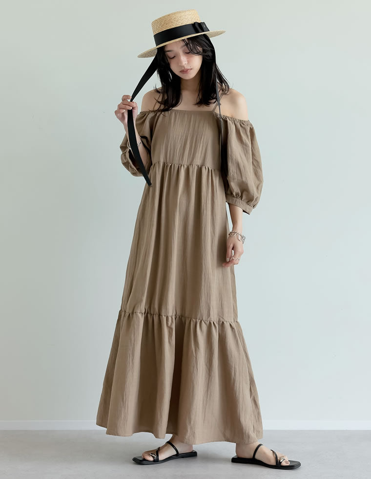 パフスリーブティアードワンピース - ワンピース通販 | 人気レディース