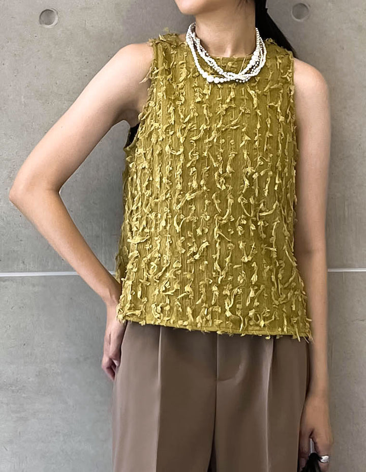 【TIME SALE 50%OFF ¥3,998⇒¥1,999】フリンジジャージアメスリトップス トップス 人気レディースファッション通販 リエディ