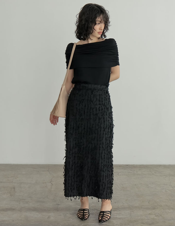[2024 SUMMER COLLECTION][低身長サイズ有]フリンジジャージタイトスカート スカート レディースファッション通販 リエディ