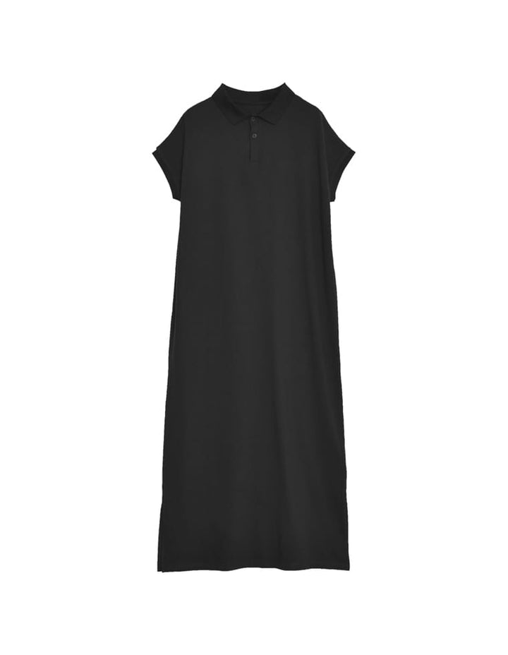 【TIME SALE 10%OFF ¥5,498⇒¥4,948】[低身長サイズ有]フレンチスリーブポロマキシワンピース ワンピース 人気レディースファッション通販 リエディ