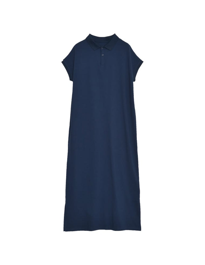 【TIME SALE 10%OFF ¥5,498⇒¥4,948】[低身長サイズ有]フレンチスリーブポロマキシワンピース ワンピース 人気レディースファッション通販 リエディ