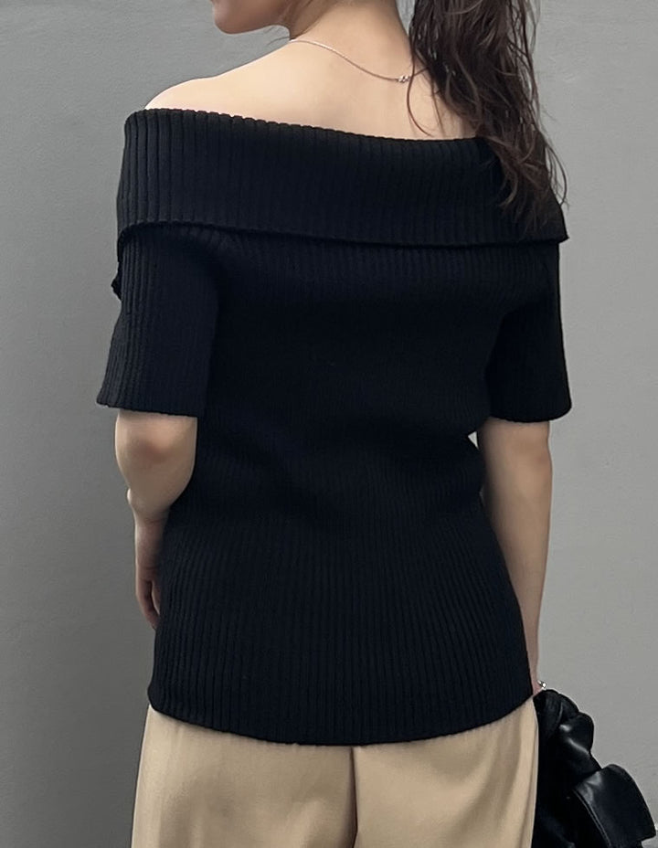 【TIME SALE 30%OFF ¥4,298⇒¥3,008】2WAYオフショルダーダブルジップニット トップス 人気レディースファッション通販 リエディ