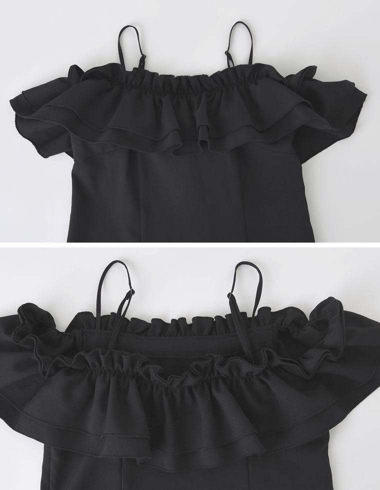 ソフトツイルオフショルフリルワンピース - ワンピース通販 ソフトツイルオフショルフリルワンピース - ワンピース通販