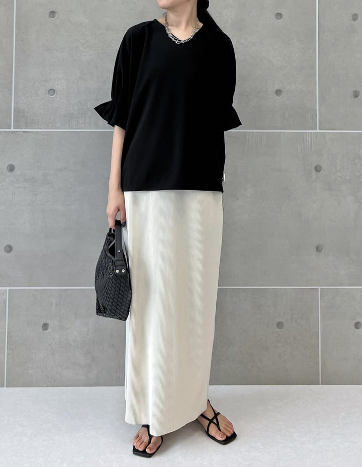 【TIME SALE 30%OFF ¥3,298⇒¥2,308】カットジョーゼットギャザースリーブトップス[mb] トップス 人気レディースファッション通販 リエディ