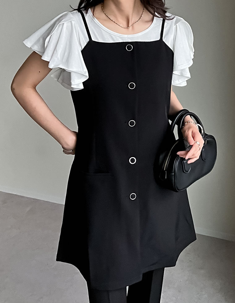 値下げ！クッション 約54XH34 新品 フロントボタンキャミチュニック - トップス通販 | 人気レディース