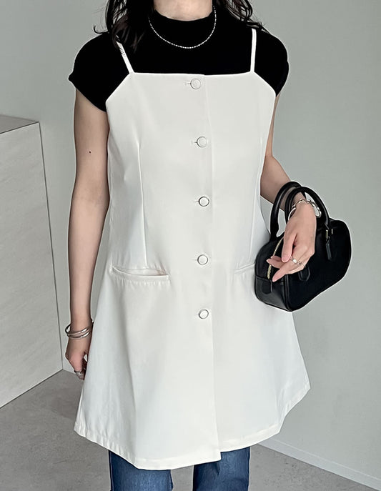 【TIME SALE 50%OFF ¥4,998⇒¥2,499】フロントボタンキャミソールチュニック トップス 人気レディースファッション通販 リエディ