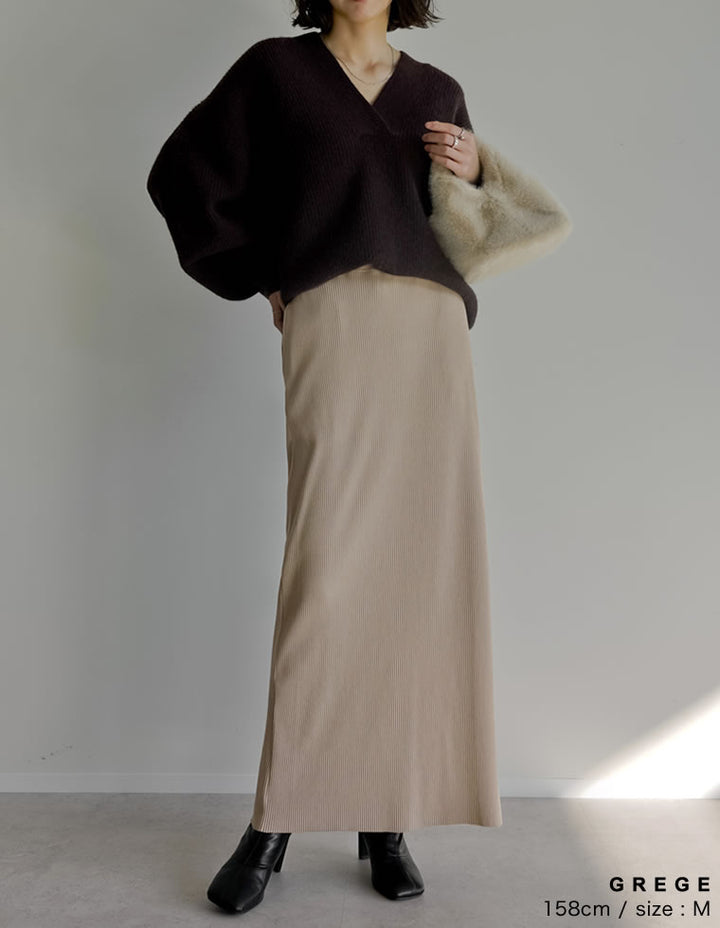 【TIME SALE 40%OFF】[セルフカット][大きいサイズ有]リブカットソータイトスカート スカート 人気レディースファッション通販 リエディ