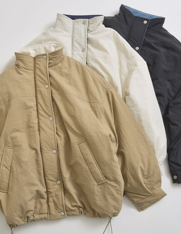 配色スタンドネック中綿ブルゾン - ジャケット/アウター通販 | 人気