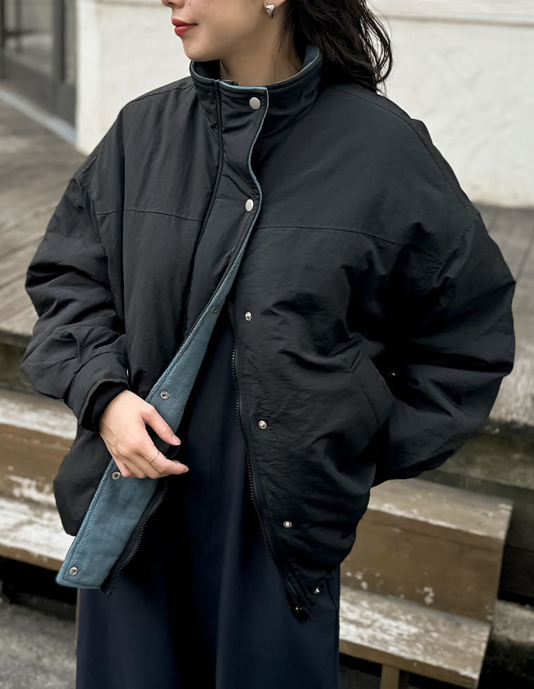 配色スタンドネック中綿ブルゾン - ジャケット/アウター通販 | 人気