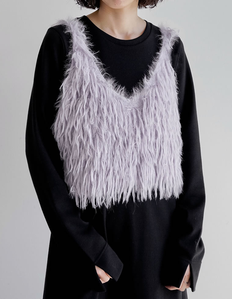 シャギーフリンジニットキャミソール - トップス通販 | 人気レディース