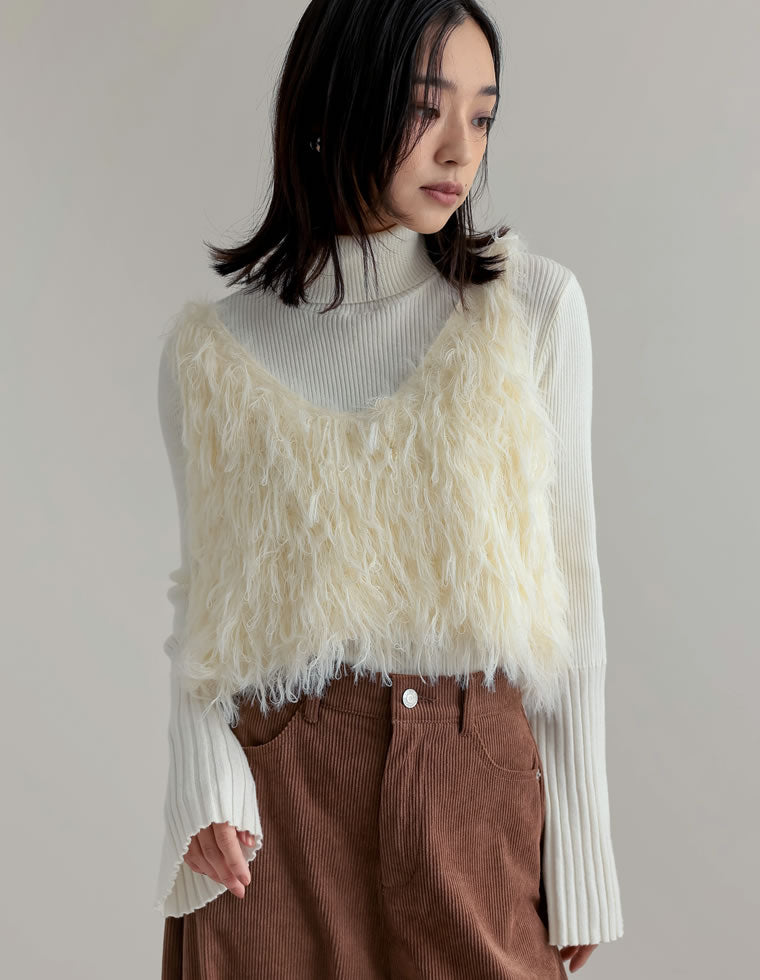 シャギーフリンジニットキャミソール - トップス通販 | 人気レディース