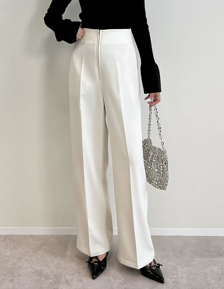 【TIME SALE 15%OFF】[低身長/高身長サイズ有][セレモニー オケージョン]カットツイルハイウエストジップパンツ パンツ 人気レディースファッション通販 リエディ