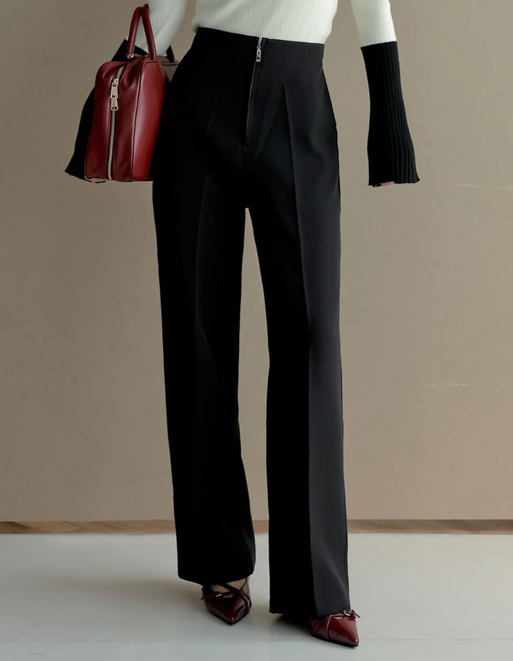 【TIME SALE 15%OFF】[低身長/高身長サイズ有][セレモニー オケージョン]カットツイルハイウエストジップパンツ パンツ 人気レディースファッション通販 リエディ