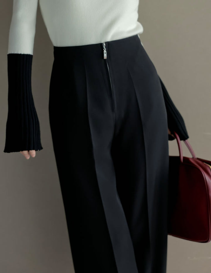 【TIME SALE 15%OFF】[低身長/高身長サイズ有][セレモニー オケージョン]カットツイルハイウエストジップパンツ パンツ 人気レディースファッション通販 リエディ