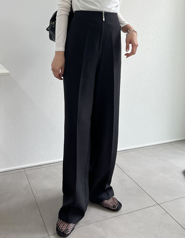 ロングパンツ プリーツ ベルト ハイウエスト 美ライン モード ハイウエストパンツ ロングパンツ 2way レディース【lsbt301-501