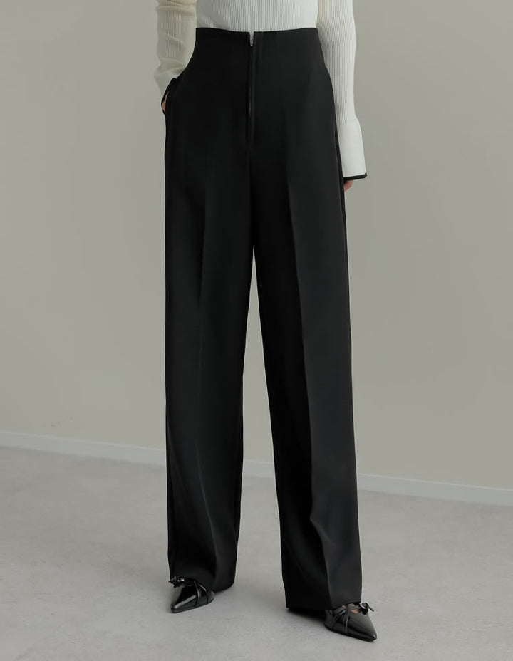 【TIME SALE 15%OFF】[低身長/高身長サイズ有][セレモニー オケージョン]カットツイルハイウエストジップパンツ パンツ 人気レディースファッション通販 リエディ