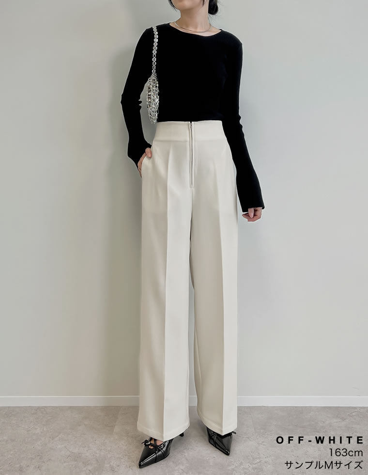 カットツイルハイウエストジップパンツ - パンツ通販 | 人気レディース