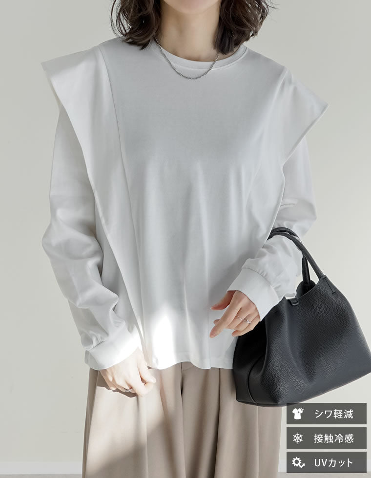 天竺バルーンスリーブVネックTシャツ - トップス通販 | 人気レディース