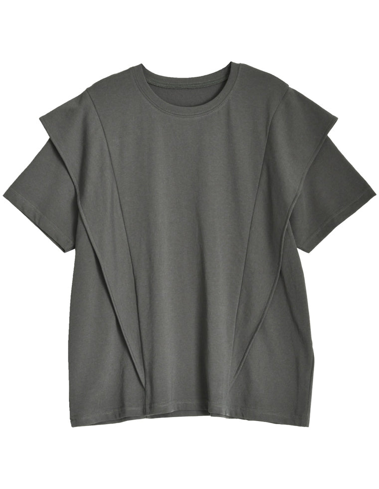 天竺ラッフルショルダーTシャツ - トップス通販 | 人気レディース