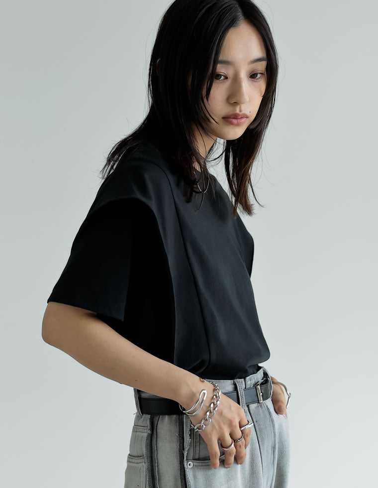 天竺ラッフルショルダーTシャツ - トップス通販 | 人気