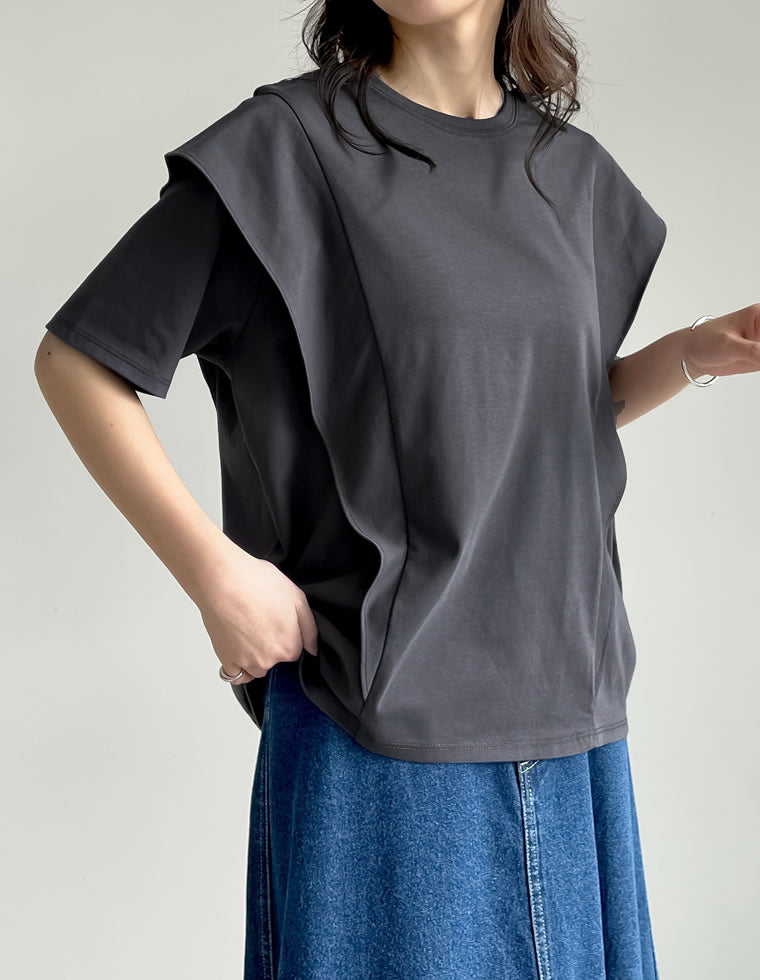 べっち　0603 天竺ラッフルショルダーTシャツ - トップス通販 | 人気