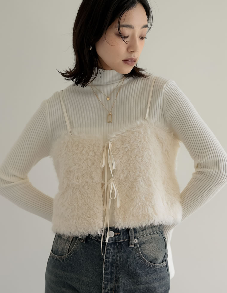 フェザーボアバルーンビスチェ - トップス通販 | 人気レディース