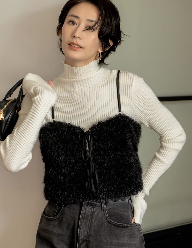 フェザーボアバルーンビスチェ - トップス通販 | 人気レディース