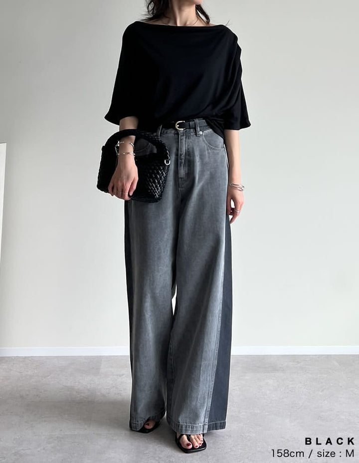 【TIME SALE 50%OFF ¥2,998⇒¥1,499】2WAYカットワンショルドレープトップス[mb] トップス 人気レディースファッション通販 リエディ