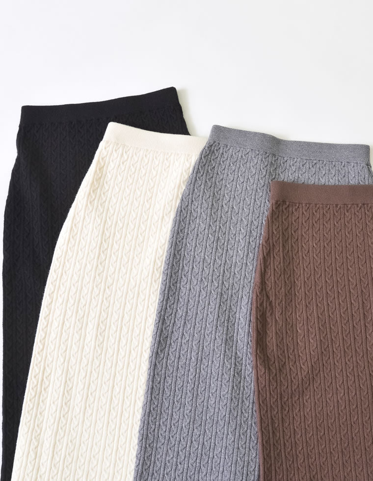着痩せケーブルスカート ケーブルニットスカート - スカート通販 | 人気レディースファッション