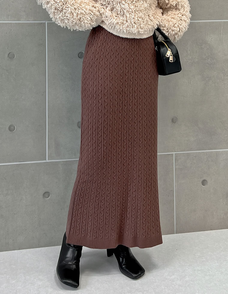 SLOBE IENA Fi.m ケーブルニットスカート 新品タグ付き1万3千円】SLOBE IENA Fi.m ケーブルニットスカート IENA