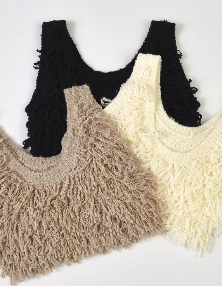 ループフリンジニットベスト - トップス通販 | 人気レディース
