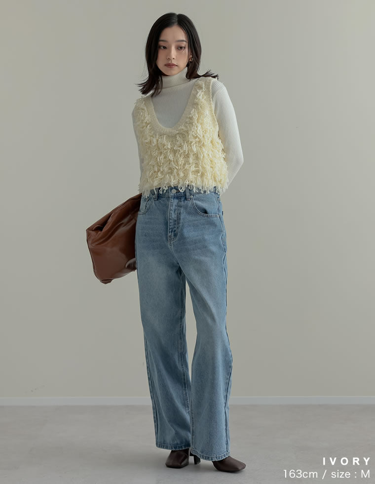 ループフリンジニットベスト - トップス通販 | 人気レディース