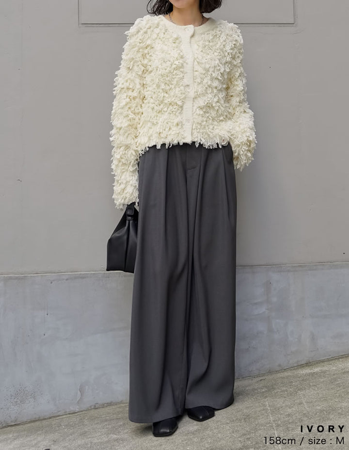 【TIME SALE 20%OFF】ボリュームスリーブループフリンジニットカーディガン トップス 人気レディースファッション通販 リエディ