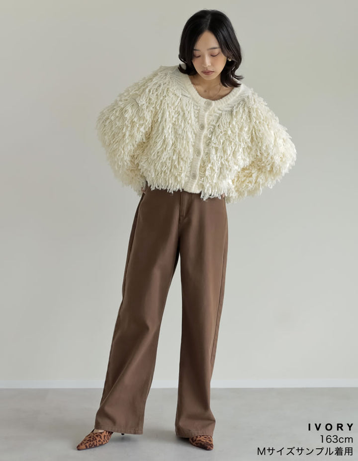 【TIME SALE 20%OFF】ボリュームスリーブループフリンジニットカーディガン トップス 人気レディースファッション通販 リエディ