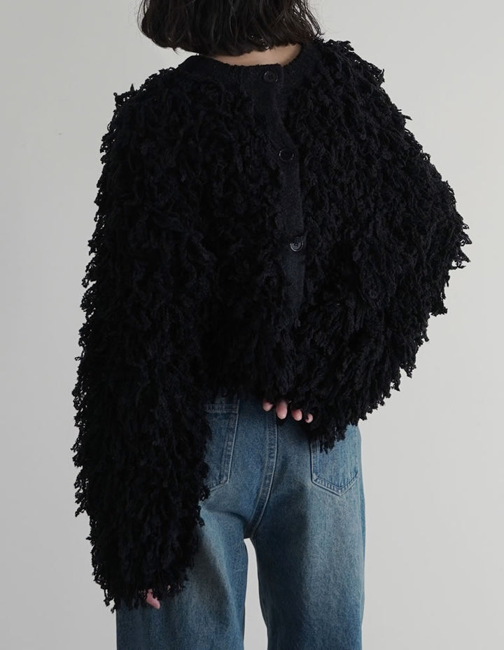 【TIME SALE 20%OFF】ボリュームスリーブループフリンジニットカーディガン トップス 人気レディースファッション通販 リエディ