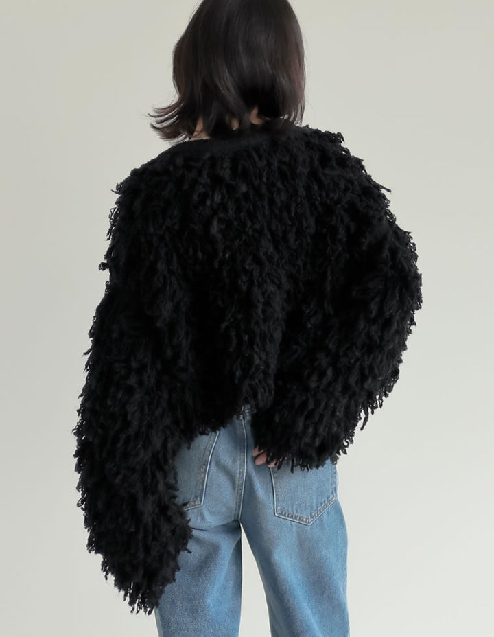 【TIME SALE 20%OFF】ボリュームスリーブループフリンジニットカーディガン トップス 人気レディースファッション通販 リエディ