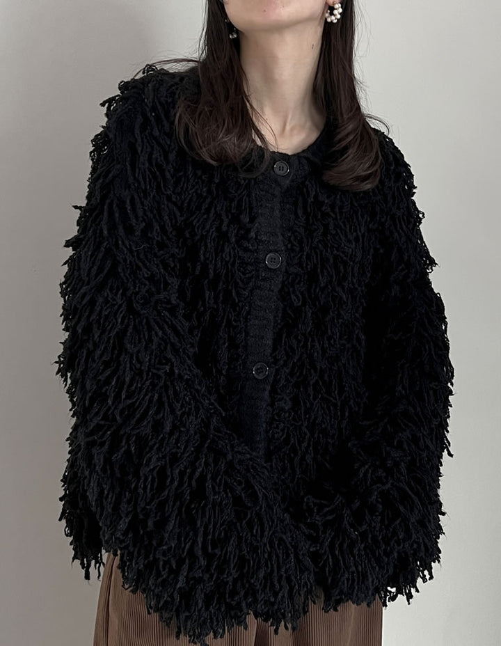 【TIME SALE 20%OFF】ボリュームスリーブループフリンジニットカーディガン トップス 人気レディースファッション通販 リエディ