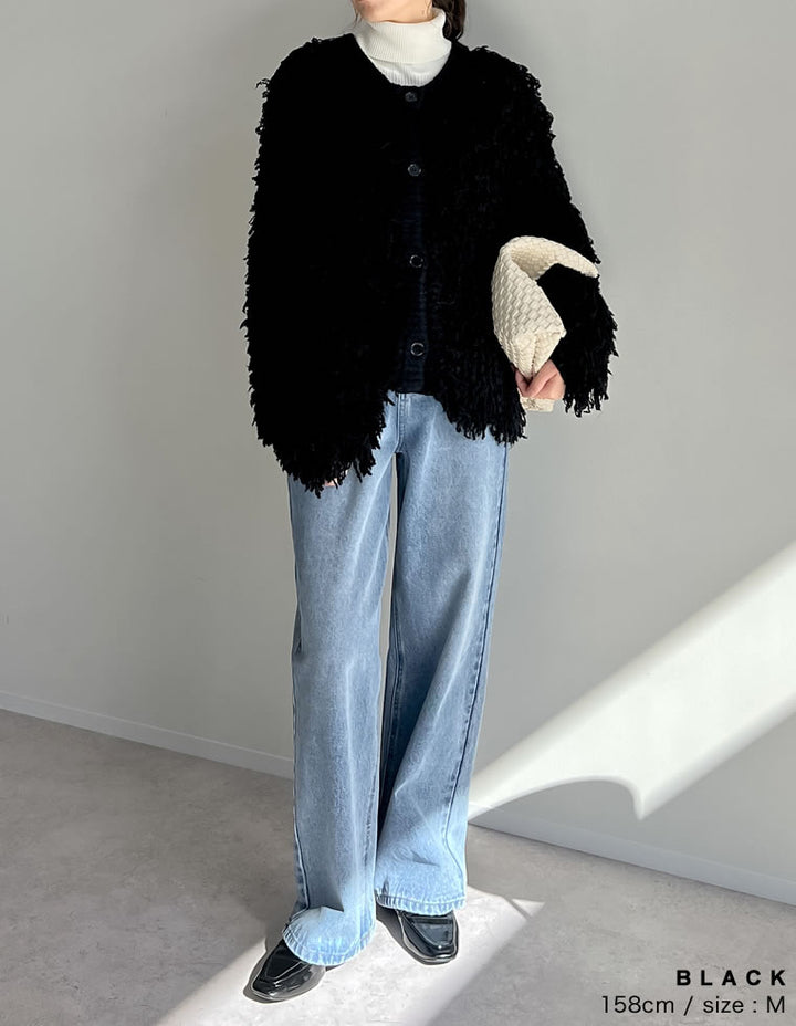 【TIME SALE 20%OFF】ボリュームスリーブループフリンジニットカーディガン トップス 人気レディースファッション通販 リエディ