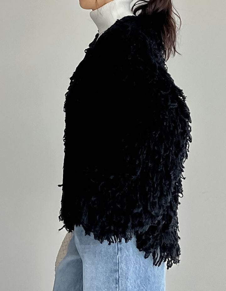 【TIME SALE 20%OFF】ボリュームスリーブループフリンジニットカーディガン トップス 人気レディースファッション通販 リエディ