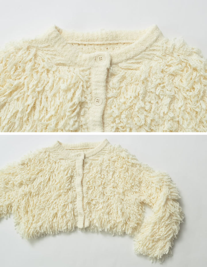 【TIME SALE 20%OFF】ボリュームスリーブループフリンジニットカーディガン トップス 人気レディースファッション通販 リエディ