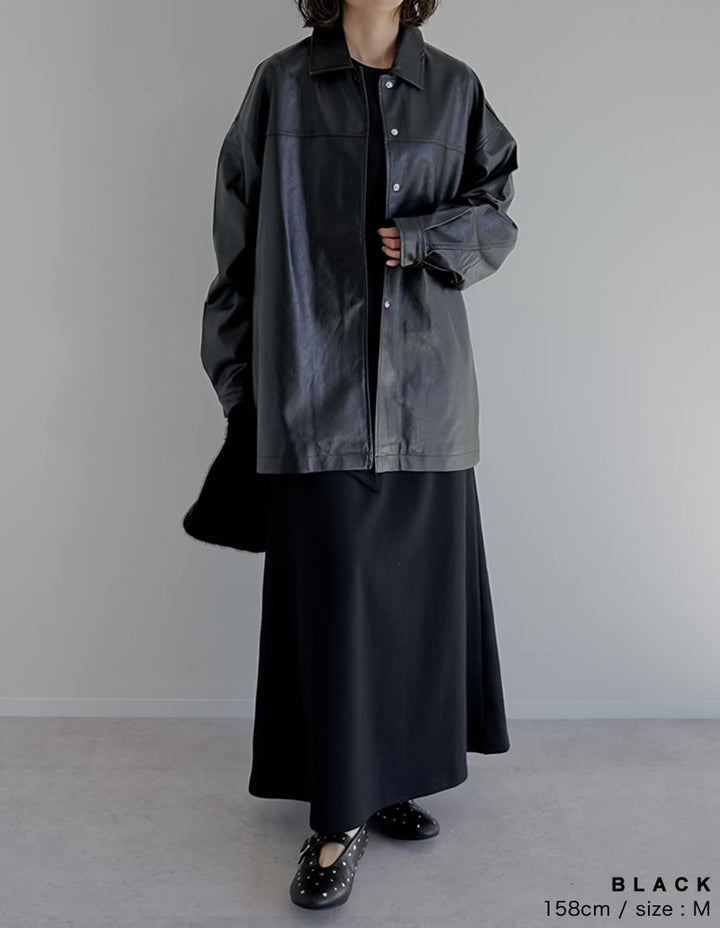 【アウターフェア！ポイント10%還元】【TIME SALE 10%OFF】ミドル丈フェイクレザージャケット ジャケット/アウター 人気レディースファッション通販 リエディ