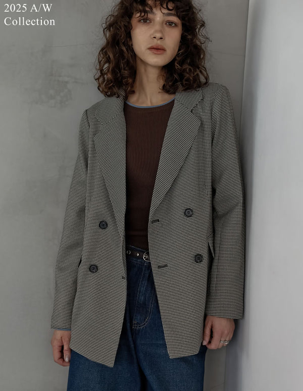 【TIME SALE 15%OFF】[2025AW COLLECTION]チェック柄or無地ダブルテーラードジャケット