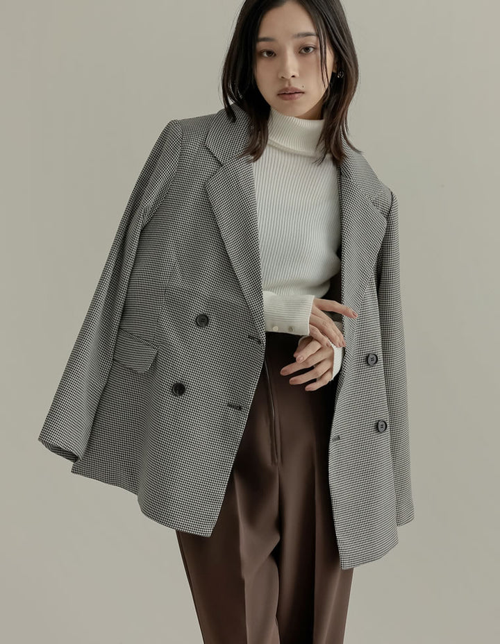 【TIME SALE 10%OFF】[2025AW COLLECTION]チェック柄or無地ダブルテーラードジャケット ジャケット/アウター 人気レディースファッション通販 リエディ